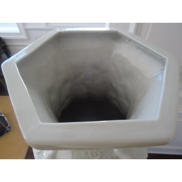 Late 20th Century Embossed Chinese Blanc De China Vase For Sale - Image 4 of 7