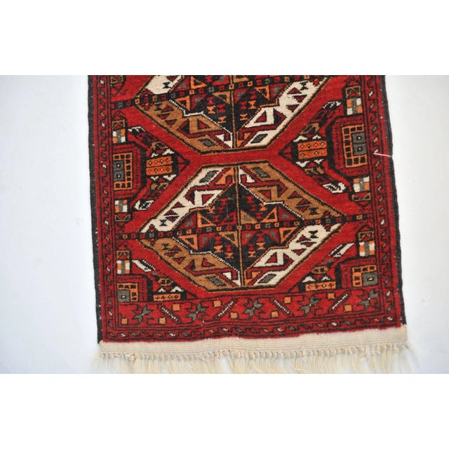 Textile Vintage Red, Black & Camel Rug, 1.8 x 3.10 For Sale - Image 7 of 11