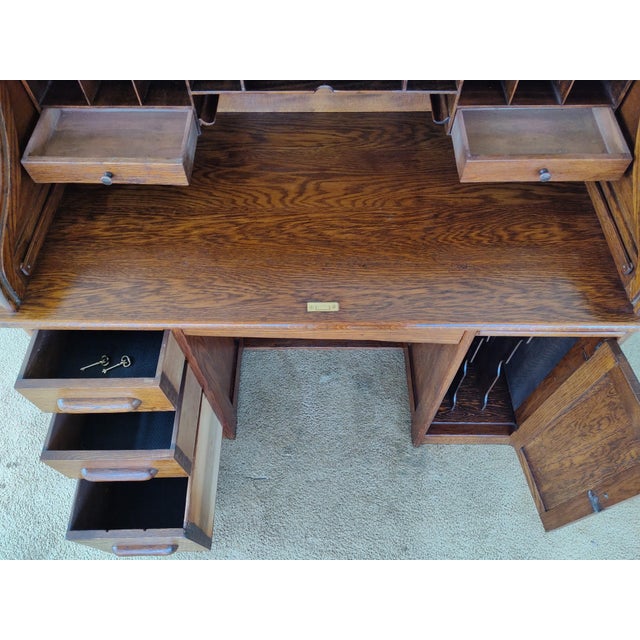 1910s Edwardian Roll Top Desk Chairish