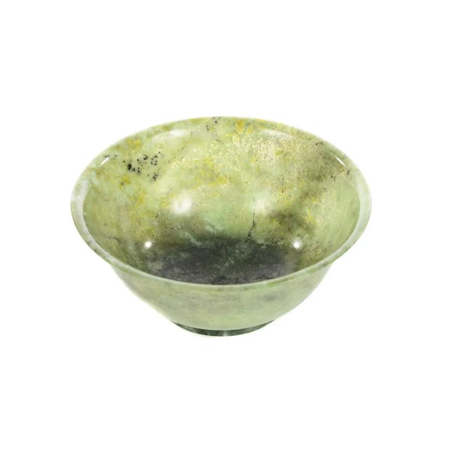 A Chinese vintage spinach jade bowl. size 3 x 8" A beautiful piece that will add to your décor!