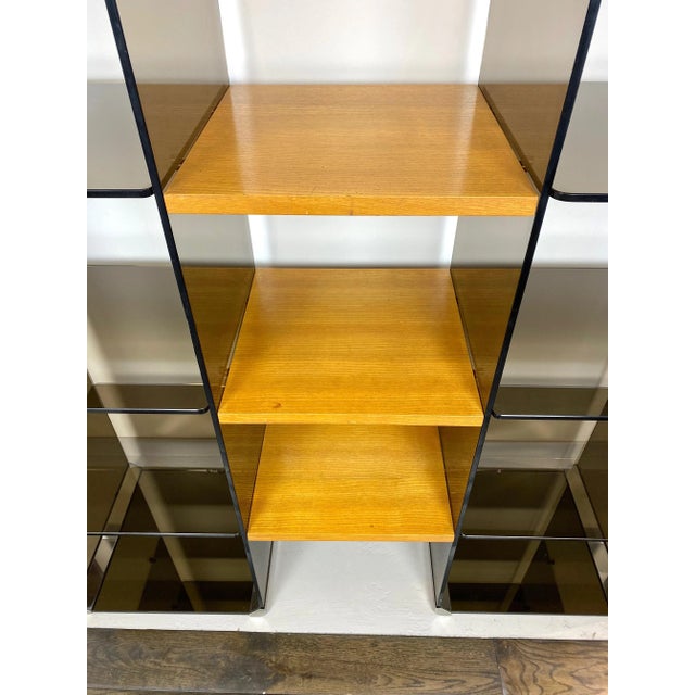 Chrome, Smoked Glass & Wood Bookshelf Étagère by Gallotti & Radice, Italy, 1970s For Sale - Image 10 of 15