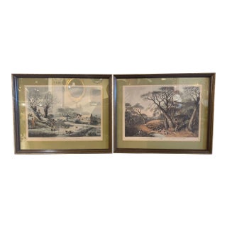 Pair of 19th Century English Framed Woodcock & Snipe Shooting Colored Prints For Sale
