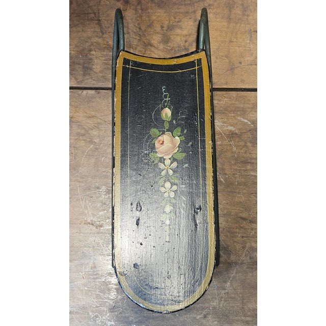 Antique Hand Painted Salesman Sample Wooden Sled For Sale - Image 13 of 15