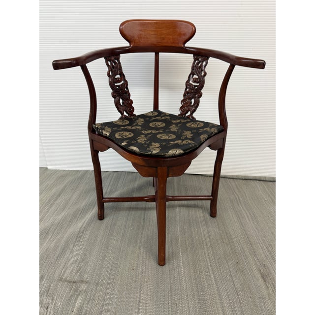 Design Plus Gallery presents a Corner Armchair with Asian Influence. The chair is made of finely hand-carved quality...