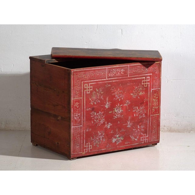 Antique Chinese Qing Dynasty Painted Dongbei Chest For Sale - Image 3 of 9