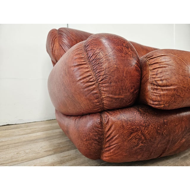 Mid-Century Modern Topp Sofa in Burgundy Leather by Seven Salotti, 1970 For Sale - Image 3 of 16