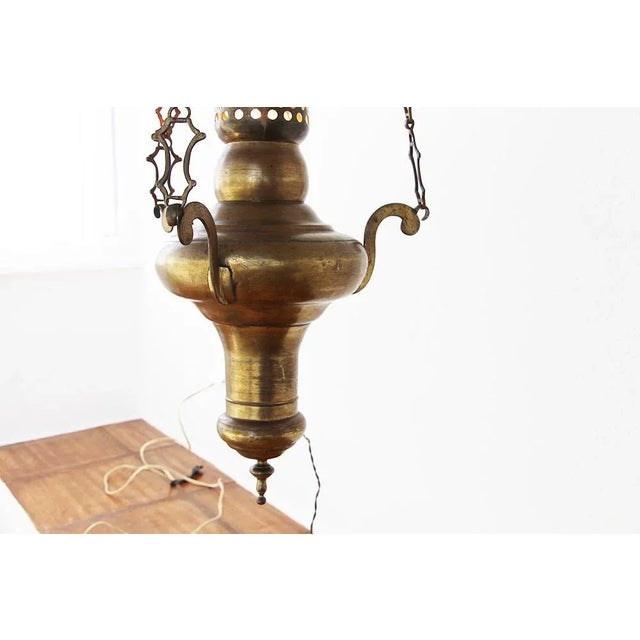 Brass 19th CenturyPortuguese Baroque Brass Chandelier For Sale - Image 8 of 13