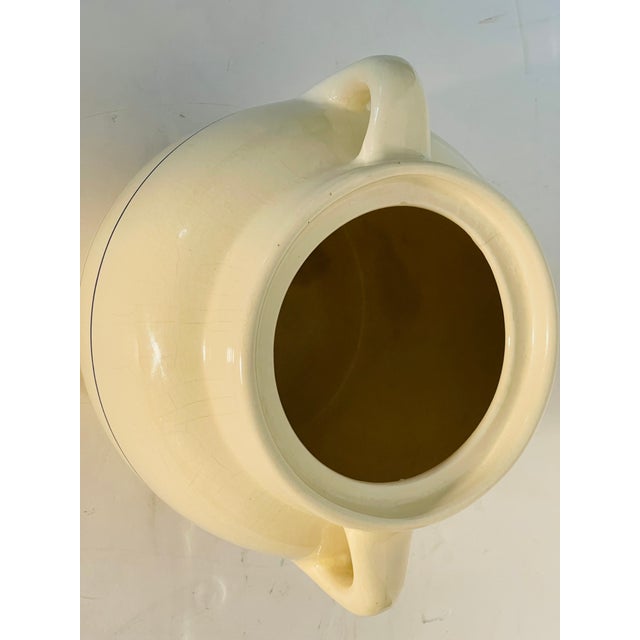 Cream French Antique Glazed Ceramic Pot With Handles and Cover For Sale - Image 8 of 8