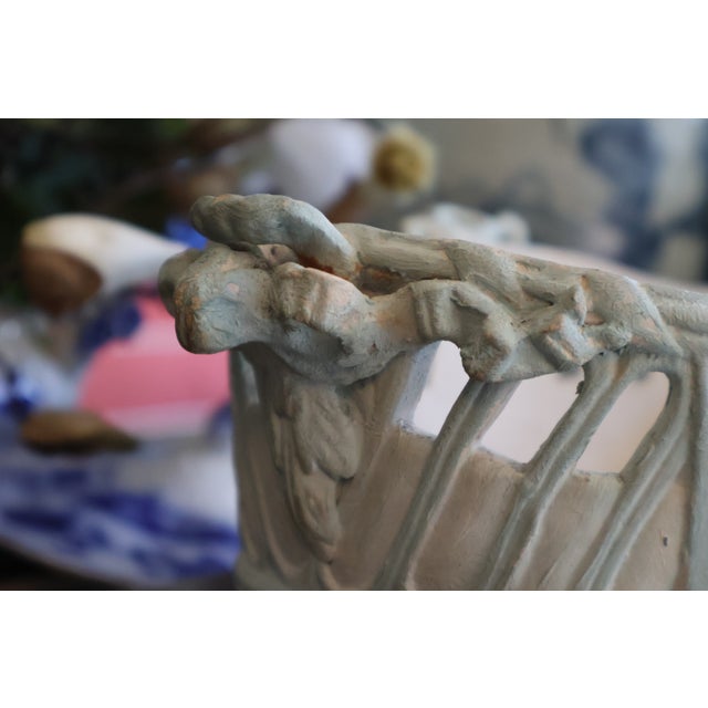 Antique 1800's French Toul-Bellevue j.a. Blue & Ivory Pierced Faience Centerpiece Basket For Sale - Image 16 of 18