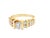 This beautiful engagement band is made in 14k yellow gold with round cut diamonds. The "floating" bright white diamonds...