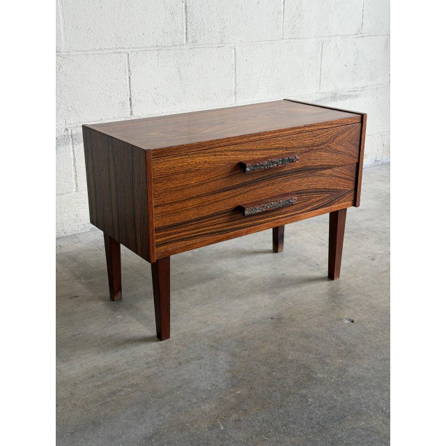 Rosewood Small Dresser Wooden Nightstand Compact Dresser Mid-Century Modern 1960s For Sale - Image 4 of 9