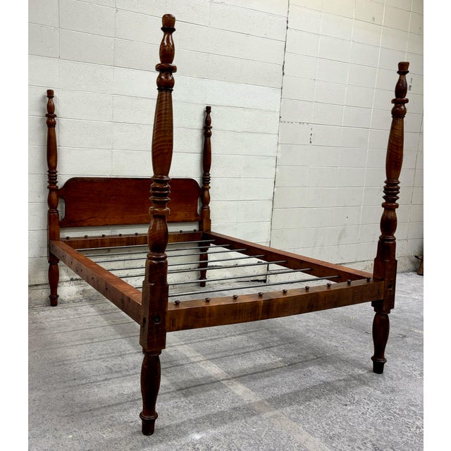 This is a stunning and rare antique rope poster bed that can accommodate a 3/4 (three quarter) size mattress and/or box...
