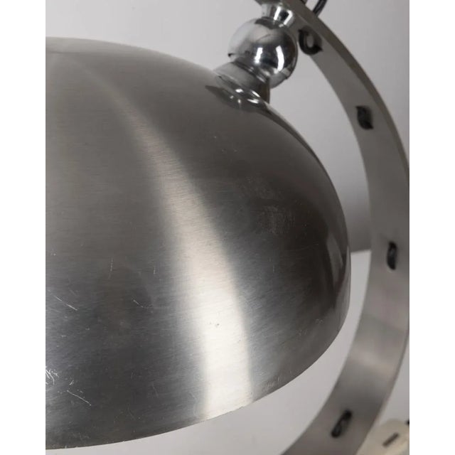 Metal Vintage Italian Ministerial Table Lamp in Chromed Metal For Sale - Image 7 of 9
