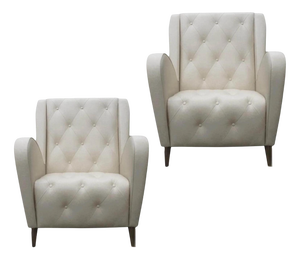 High-Back Leather Chairs by Jean-Rémy Couradette, France, 2003, Set of 2