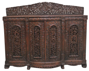 Antique Anglo-Indian Carved Cabinet, 1860