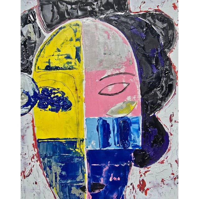 Contemporary Original Oil Painting 'Portrait of a Woman' by Diane Grant, Unframed For Sale - Image 3 of 5