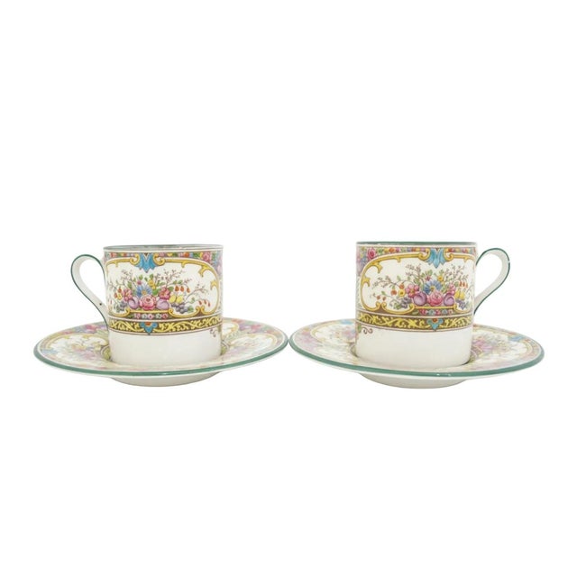Beautiful Wedgwood made in England St. Austell demitasse cup and saucer set of 4 (4 cups and 4 saucers = 8 pieces total)....