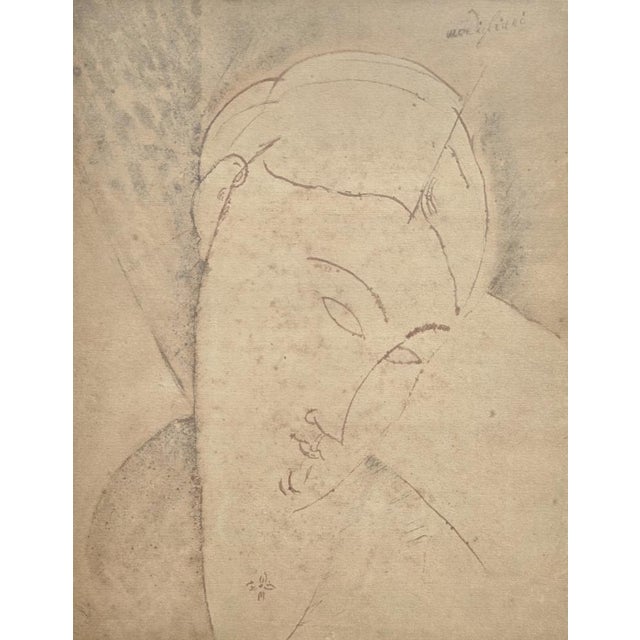A. Modigliani, Portrait of a Woman with Pendant For Sale - Image 3 of 7