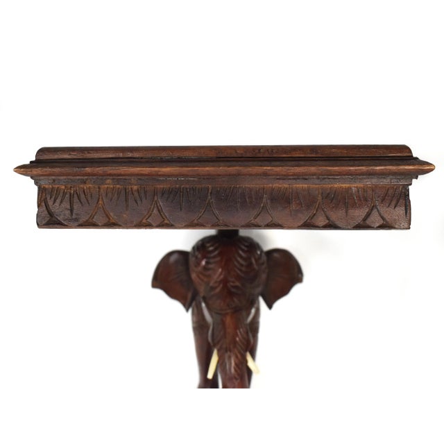 Mid 20th Century Mid 20th Century Wood Carved Elephant Head Wall Decor Shelf For Sale - Image 5 of 11