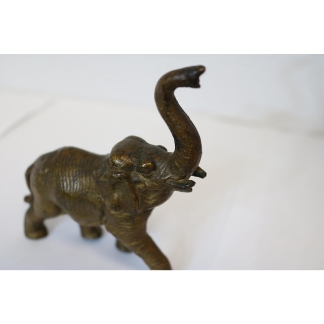 Bronze Vintage Bronze Trumpeting Elephant Bronze Statue For Sale - Image 8 of 9