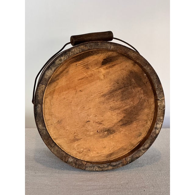 Early 19th Century 1800s Antique Wooden Stave Bucket With Swing Handle For Sale - Image 5 of 5