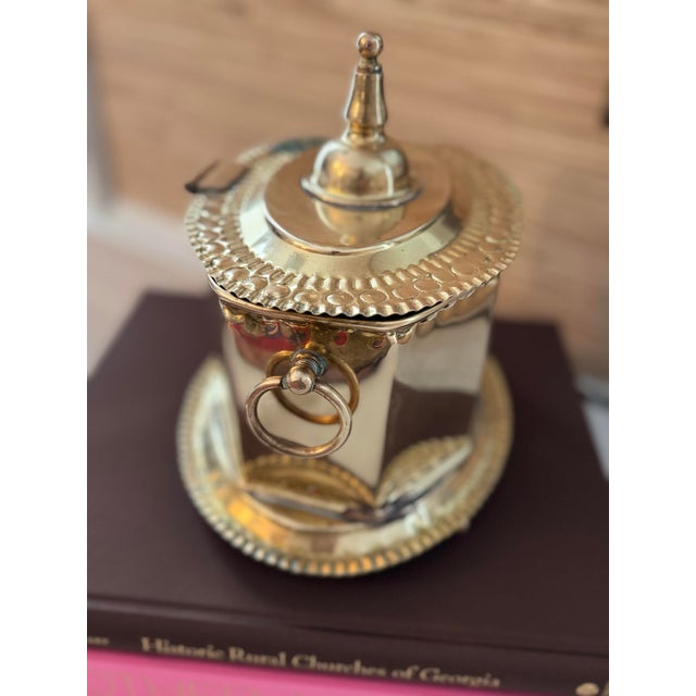 Antique Brass Lidded and Footed Box- Brass Container For Sale - Image 6 of 8