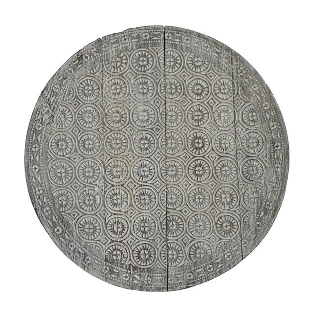 Vintage Round Toraja Tribal Carved Wood Wall Panel For Sale - Image 4 of 4