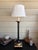 1950s Vintage Italian Wooden Ebonized & Parcel Gilt Tall Table Lamp With New Drum Shade For Sale - Image 5 of 15