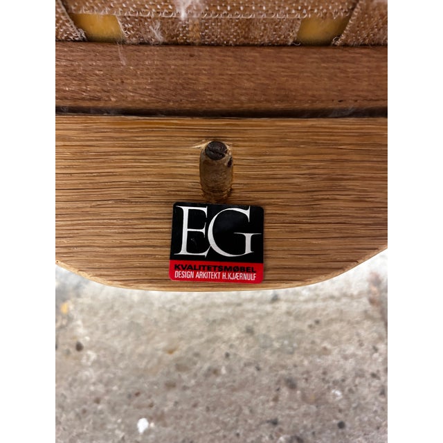 Wood Danish Brutalist Razorblade Oak Armchair by Henning Kjærnulf for EG Møbler, 1960s For Sale - Image 7 of 10