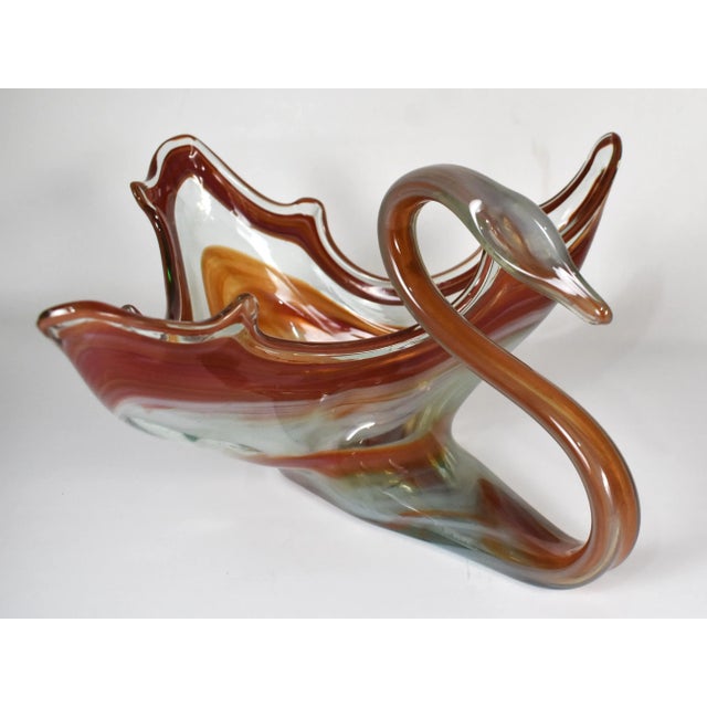 Mid-Century Modern Mid Century Murano Style Glass Handblown Sawn Bowl For Sale - Image 3 of 10