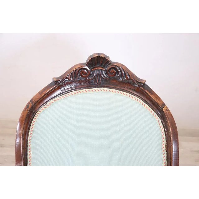 Mid-19th Century Upholstered Walnut Armchair For Sale - Image 6 of 9