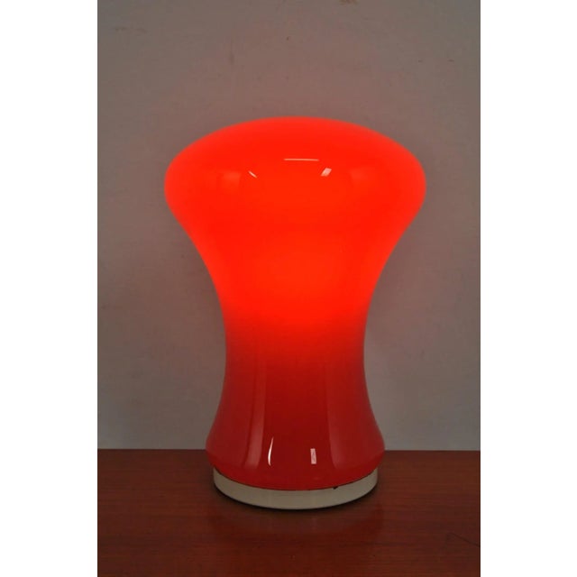 1970s Vintage Table Lamp in Red Opaline Glass, 1970s For Sale - Image 5 of 6