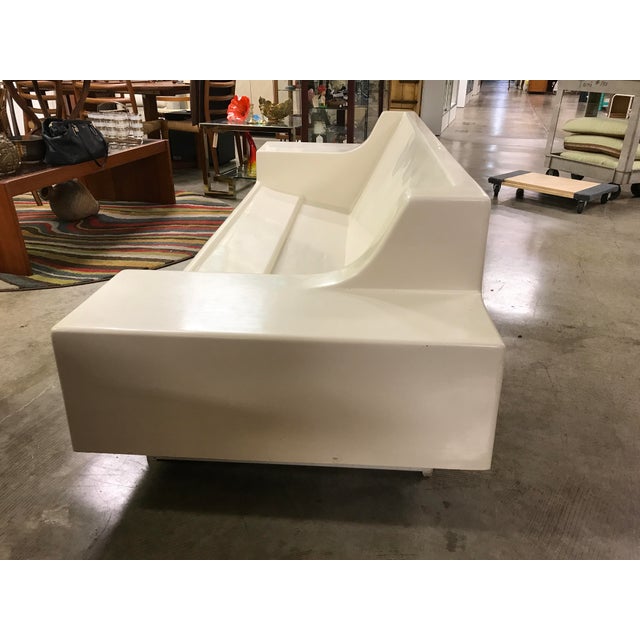 Mid-Century Modern White Fiberglass Sofa | Chairish