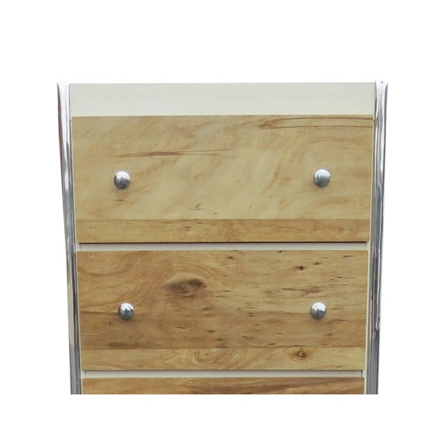 Vintage Dixie 5-Drawer Lacquer and Wood Tall Dresser With Chrome Accent For Sale - Image 9 of 12