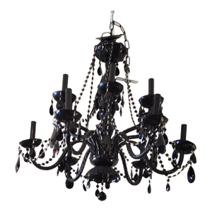 Black Blown Glass Chandelier
