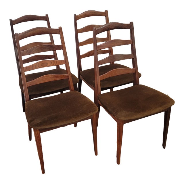 1960s G-Plan Danish Modern Afromosia Teak Set of 4 For Sale