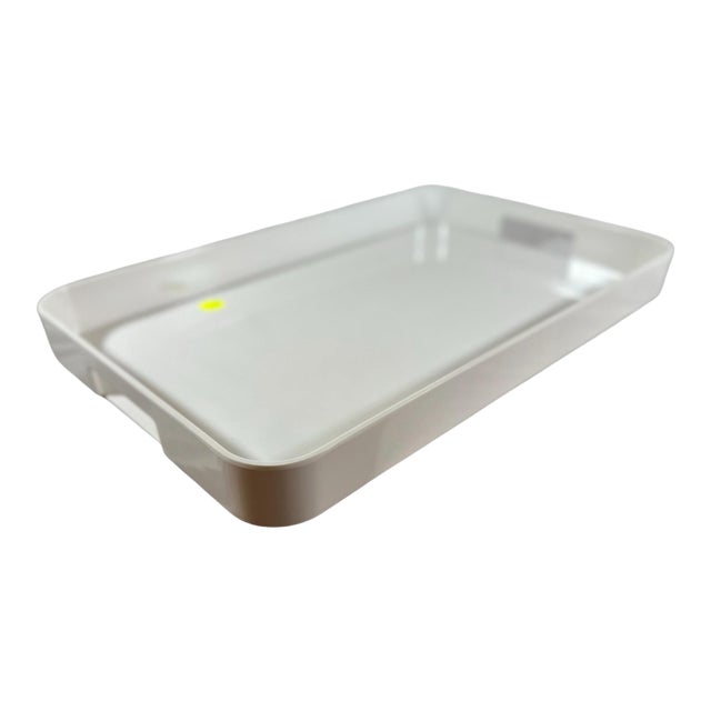 Extra Large White Acrylic Tray by Zak For Sale