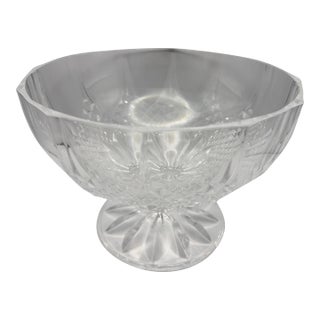Vintage Cristal d'Arques Longchamp Crystal Footed Bowl Compote Pedestal Dish For Sale