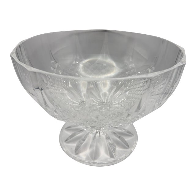 Vintage Cristal d'Arques Longchamp Crystal Footed Bowl Compote Pedestal Dish For Sale
