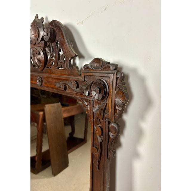 Large Renaissance Revival Hardwood Mirror, Early 20th-Century For Sale - Image 13 of 16