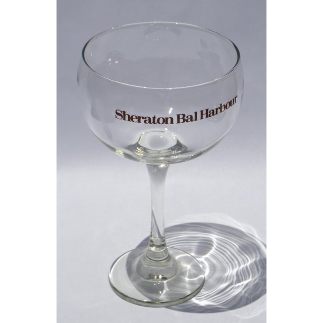 Mid-Century Modern Vintage Wine Glass Stemware Oversized Goblet Sheraton Bal Harbour Champagne 10 Inches For Sale - Image 3 of 10