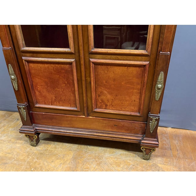 Traditional Small Empire-Style Walnut Bookcase, 1930 For Sale - Image 3 of 14