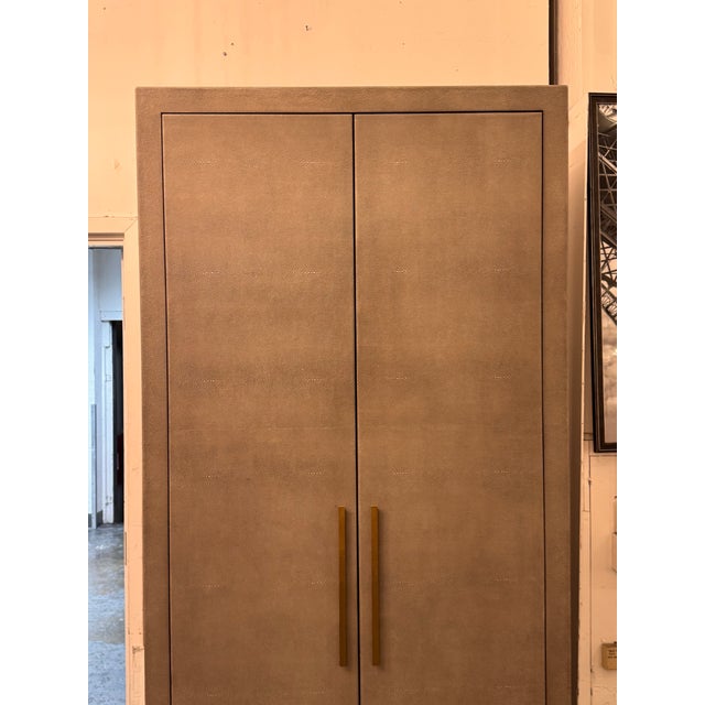 Restoration Hardware Restoration Hardware Graydon Shagreen Cabinet For Sale - Image 4 of 13