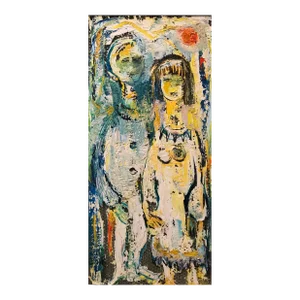 Belle Golinko, Untitled Couple Mid Century Jewish Expressionist OIl Painting