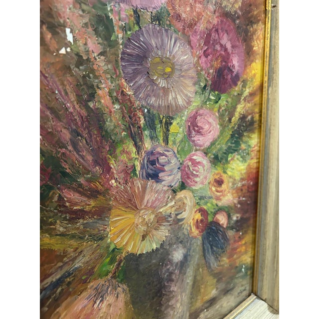 R Poirot, Bouquet, 1950s, Oil on Canvas For Sale - Image 14 of 16