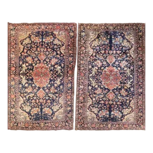 Antique Persian Feraghan Sarouk Rugs - a Pair