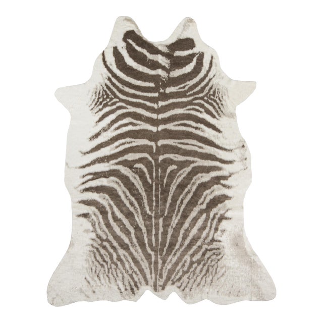 Plastic Erin Gates by Momeni Acadia Zebra Grey Faux Hide Area Rug - 5'3" X 7'10" For Sale - Image 7 of 7