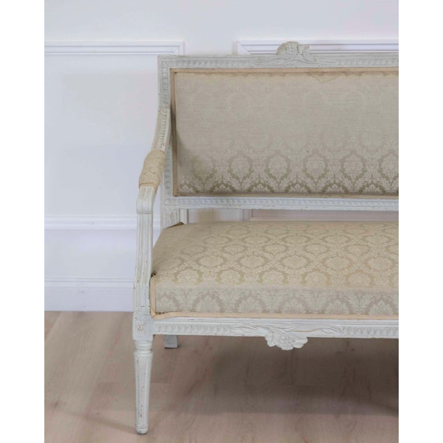 Swedish 19th Century Carved and Painted Pine Bench For Sale - Image 4 of 10
