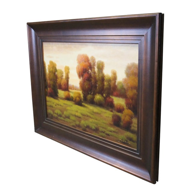 Impressionist Fazzino Impressionist Pastoral Country Landscape Oil Painting on Canvas 48" For Sale - Image 3 of 12