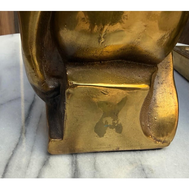 1920s Paul Herzel Pompeian Bronze Art Deco Native American Statues For Sale - Image 10 of 12